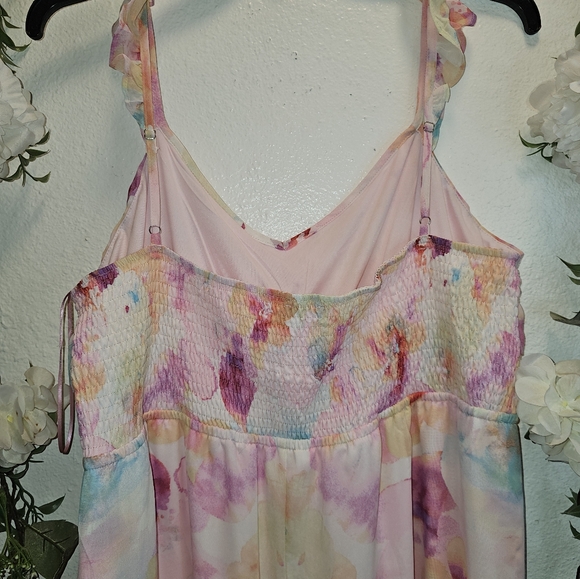 2X White Birch floral floor length dress. - Picture 2 of 4